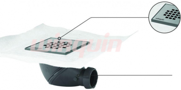 Трап с г/изол.полотном и упл-м из п/ст.с нерж.решеткой 115*115 мм, сифон JAMES 30722012