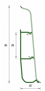 351  Деконика 85мм Плинтус Каштан 2,2м Идеал /20 выведен