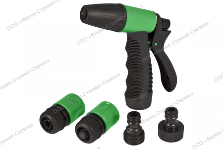 Набор для полива HL168 (4 предмета:душ-пистолет+ насадки) (уп.1/50шт) FROG TOOLS 