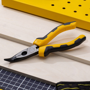 Плоскогубцы удлиненные с изогн.губками 160мм, двухкомпонентная рукоятка 108826 Deli DL2306