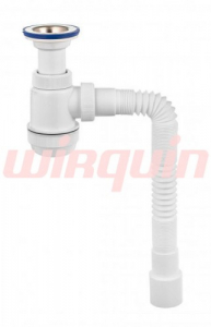 Сифон МИНИ Элит с литым выпуском, нерж. чашкой д.70мм и гибкой трубой (1 1/2"-д.40/50) 30980676/35
