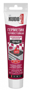 KUDO HOME Герметик силиконовый термостойкий черный KST-152, тюбик 110 мл/20