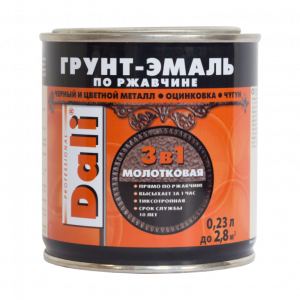 ДАЛИ Грунт-эмаль по ржавчине молотковая  Бронзовый  0,23 л. /6 СНЯТО