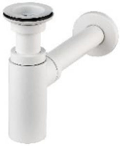 Сифон  “LINEIS” для раковины 1¼ * 32 с вып, отвод с декор. розет, латунь, мат.бел 219343