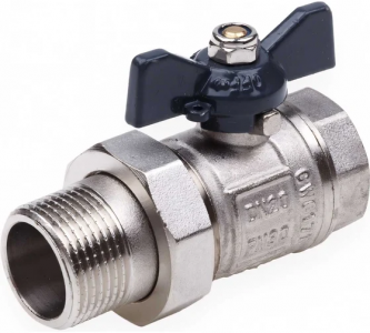 Кран шар.со сгоном 1/2 вн-нар, DN15, PN40, бабочка (AQUALINK 100/10)