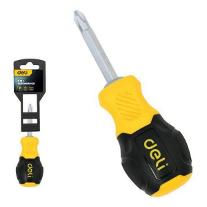 Отвертка двухсторонняя PH2+SL6х75мм сталь двухк.рукоятка 183582 Deli DL632101