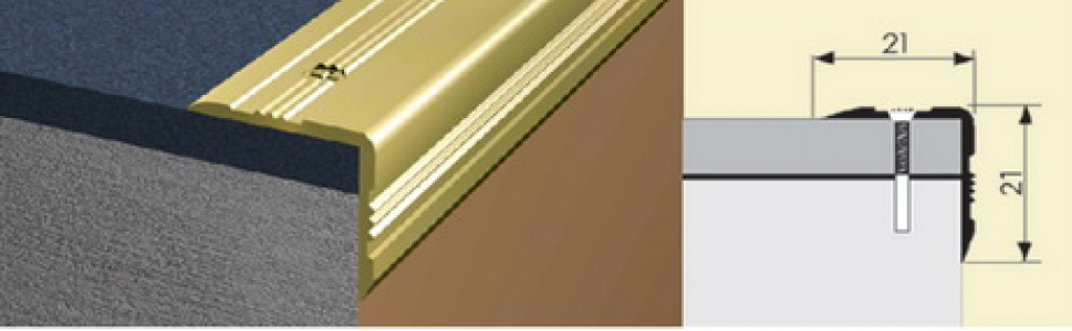 Угол 21*21мм 1,8 анод. серебро матовый РП/10