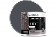 ЛАКРА Грунт-эмаль 3в1 Графит RAL 7024 1,7 кг/3