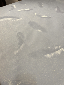 Клеенка Imperio шелкография на ткани белая 0,28мм*1,37м*20м/JG-8501A 