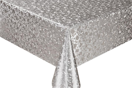 Клеенка Imperio металлик на ткани, серебро 0,35мм*1,37м*20м/GP-8707B 				