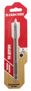 Сверло по дереву перовое  6х152мм 10/30  160615  Hardcore