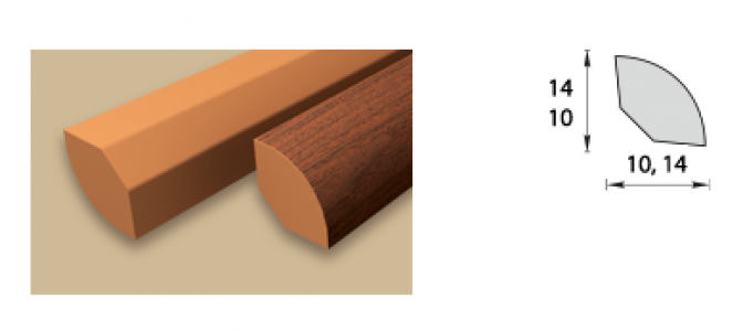 Угол внутр.вспен.округлый 14*14 212 Дуб светлый 2,7м/30 ИДЕАЛ****