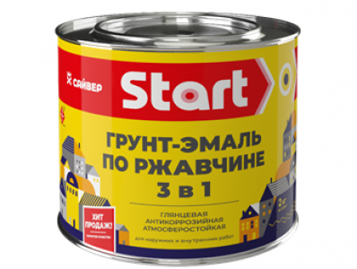 СТАРТ Грунт-эмаль по ржавчине 3 в 1 желтая 1,8 кг./6