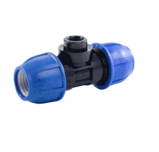 Тройник компрессионный внутр.резьба PN16 d 25х 1/2" для ПЭ труб, РТП/80/11605