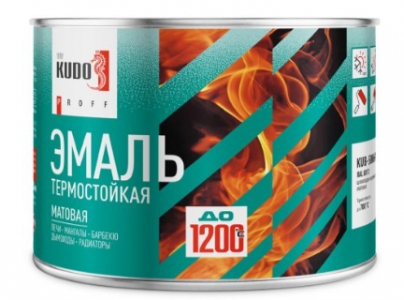 KUDO PROFF эмаль термостойкая до 500С графитово-серая мат.RAL 7024 0,8 кг KUB-5005-08/12 НОВИНКА