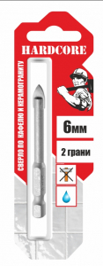Сверло по керамограниту и кафелю 2грани 10мм 10/40 150010  Hardcore