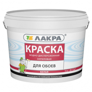 ЛАКРА краска ВД для обоев белый 14 кг.