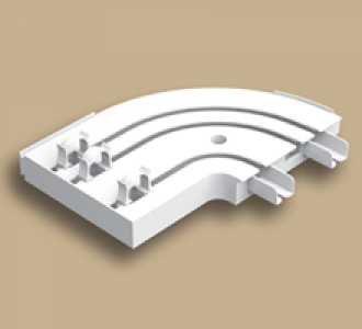 Повороты (пара)для  карниза потолочного для штор 001 Белый /10 ИДЕАЛ