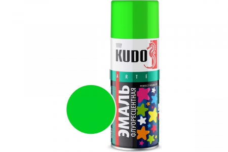 KUDO Эмаль флуоресцентная зеленая, аэрозоль 520 ml. /6  KU-1203  ПОД ЗАКАЗ