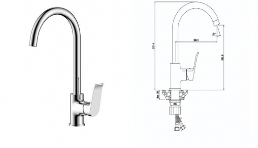Смеситель д/кухни 16430PL  PLAZA   /10 - в временно выведен 