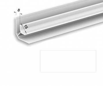 Угол внутренний для панелей 8мм 3,0м 001 Белый /25 Идеал Ламини