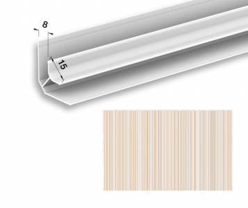 Угол внутренний для панелей 8мм 2,7м 501 Рипс персик /25 Идеал Ламини
