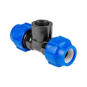 Тройник ПНД компр. переходной с внутр. резьбой 20-1/2"-20  (100/20) VALFEX