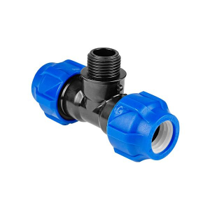 Тройник ПНД компр. переходной с наруж. резьбой 20-3/4"-20  (100/20) VALFEX