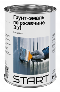 СТАРТ Грунт-эмаль по ржавчине 3 в 1 оранжевая  0,8кг./14