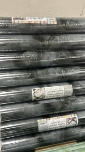 Гибкое стекло с рисунком толщ.0,6мм*1,0м*20м непрозрачная	M052-2мрмор сер-черн