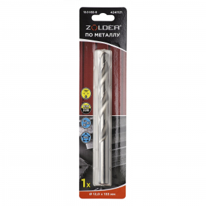 Сверло по металлу 12 мм HSS-R с цилиндр. хвост. DIN338 /300  4241121 Zolder