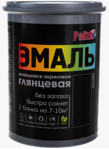 Палиж эмаль акр. глянцевая №608 черная RAL 9005 1кг/ 6 НОВИНКА