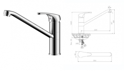 Смеситель д/кухни AVILA  02430AV    /10 - в РАСПРОДАЖА 