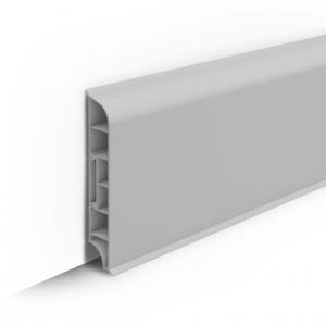 002 Дюра округлый Плинтус напольный  80мм Светло-серый  2,2м Идеал /10