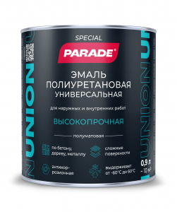 ПАРАД UNION база А 0,9л Эмаль универсальная полиур.п/мат /6