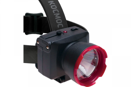 Фонарь налобный аккум. светодиодный КОСМОС H1W, 2 режима, 1W LED, 500mah/12/24