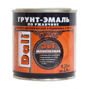 ДАЛИ Грунт-эмаль по ржавчине молотковая  Серый  0,23 л. /6 снято
