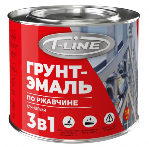 Т-Лайн Грунт-эмаль по ржавчине 3 в 1 красная  0,8 кг/14