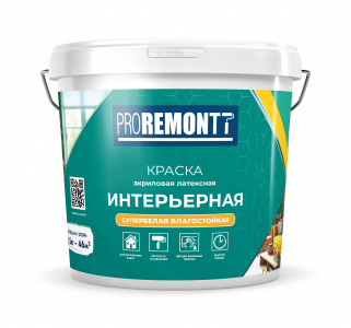 ПРОРЕМОНТТ краска ВД инт.влагост.супербелая  6,5кг/72