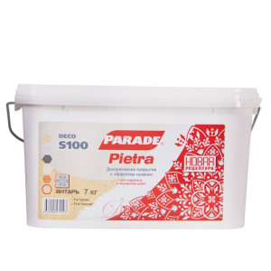 ПАРАД S100 Stone effect декоративная штукатурка Янтарь 7 кг