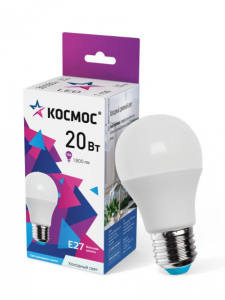 Лампа светодиодная  A65 20W E27 6500K КОСМОС  кратно 10 /80