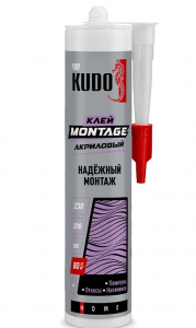 KUDO Клей HOME Мontage для надёжного монтажа,  акрил, белый, 280 мл,KBK-321 /12