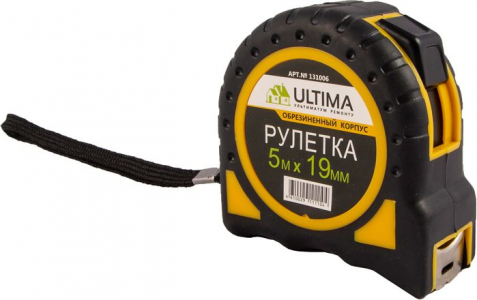 Рулетка Ultima, 5 м х 19 мм, обрезиненный корпус /10 131006