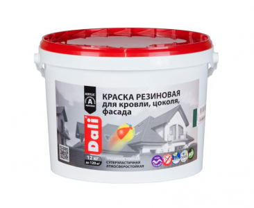 ДАЛИ резиновая зеленый мох  12кг.краска для кровли, цоколя, фасада  