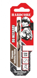 Сверло по металлу фрез. 3,2 мм х 65 мм 2 шт/уп  /10  140032  Hardcore