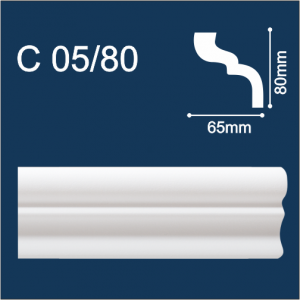 С05/80 плинтус потол.экструд. 80х65мм 2м Солид/30
