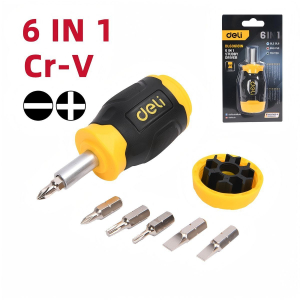 Отвертка с набором бит 6 в 1  225427 Deli DL636181N