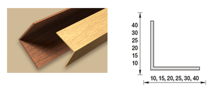 Уголок ПВХ 20*20 2,7м 211 Дуб рустик/25 ИДЕАЛ 